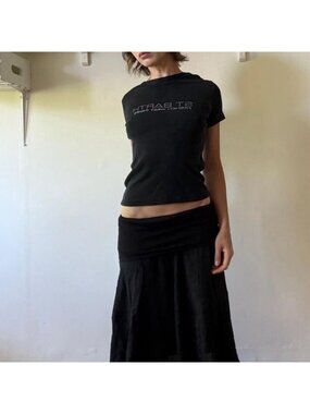 Y2K Rhinestone Baby Tee — St.Barth French West Indies